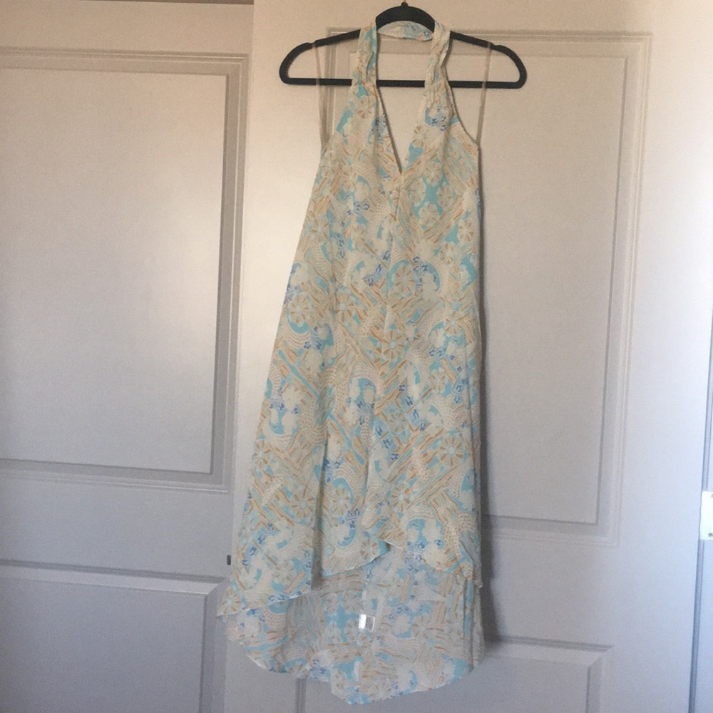 Blue/tan Josh Brody swimsuit coverup